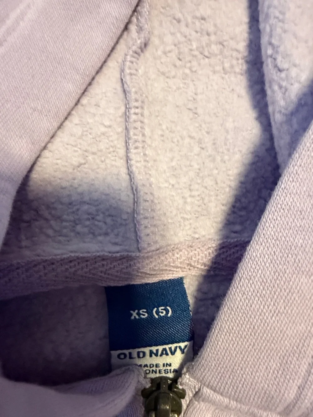 Old Navy Lavender Zip Front Hoodie with 'Positive Mind' Graphic